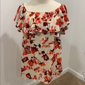 Ruffled off the shoulder dress Sz Small